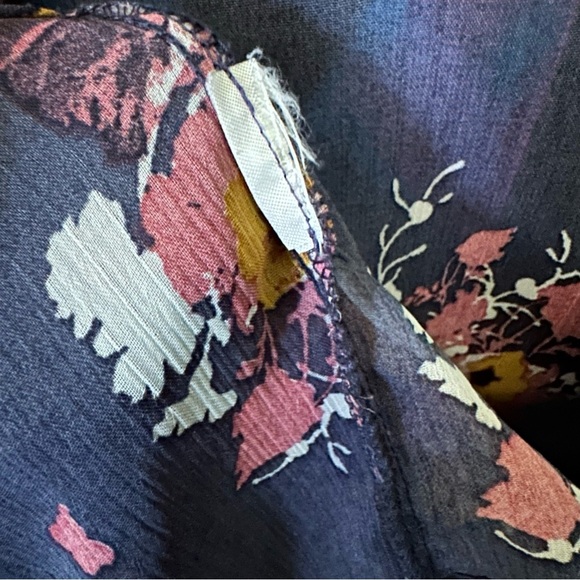 K154 Chance & Destiny Blue Floral Kimono S/M Oversized - Picture 3 of 4